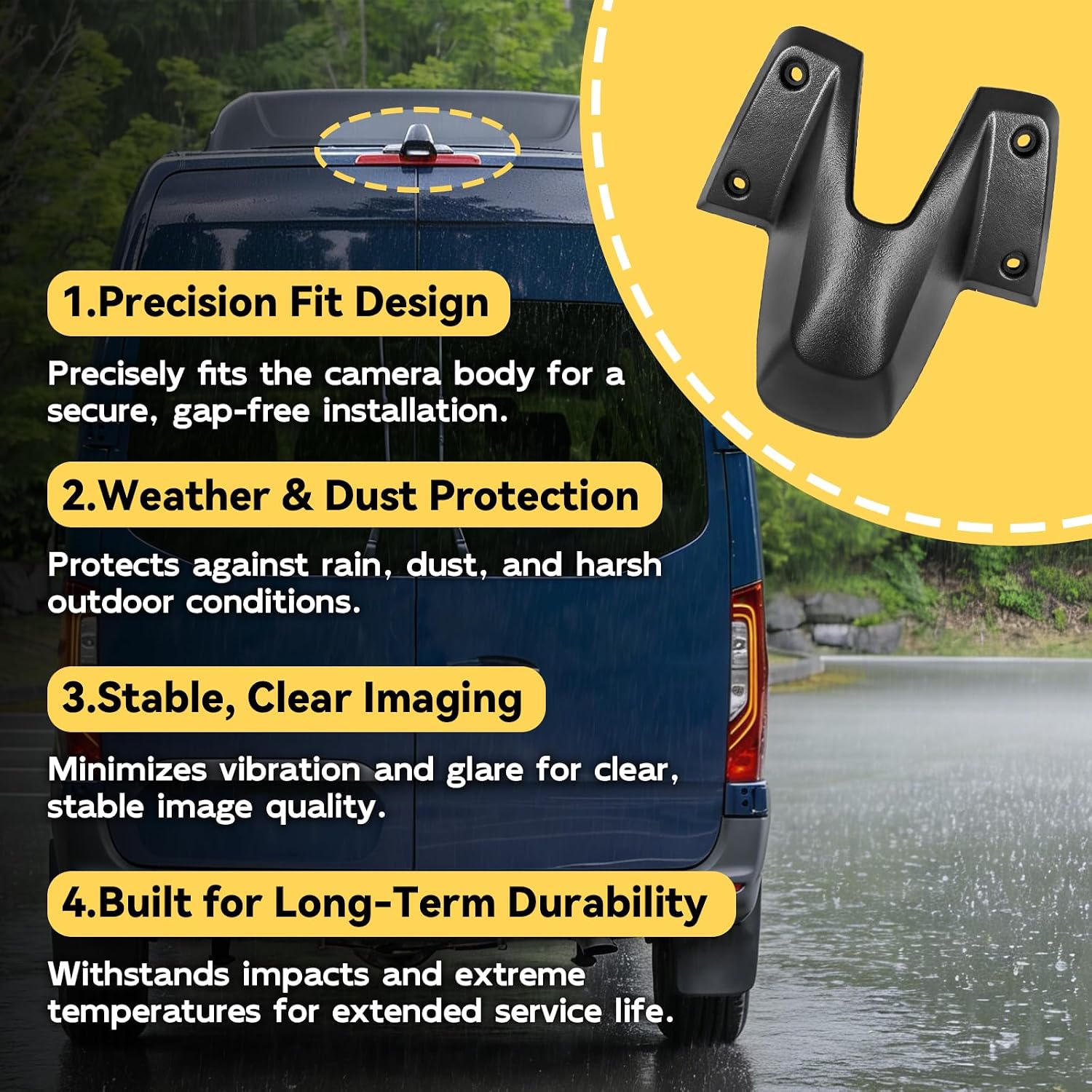 Rear Roof Camera Housing Fit for 2018-2023 Mercedes Benz Freightliner Sprinter 1500 2500 3500 Waterproof Backup Camera Housing #A907820120