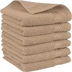 Elegant Comfort Coton turc haut de gamme 6 Ensemble de lingettes - 13 x 13 inch, Luxueux Hôtel de Qualité Spa 100% Coton turc 6PC Ensemble de linge - Très absorbant - Serviettes de bain douces, Hunter Green