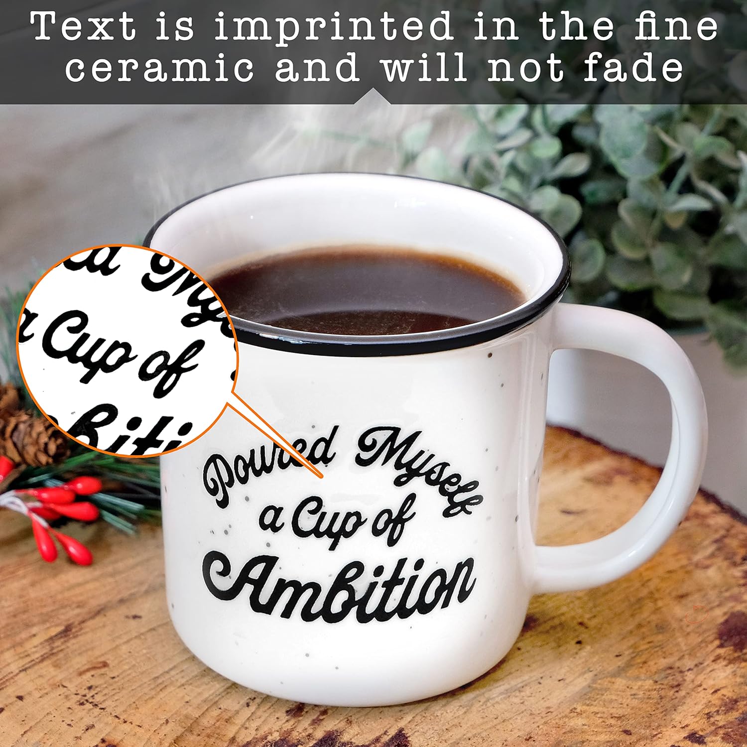 MAINEVENT Pour Myself a Cup of Ambition Mug 11 Oz, Funny Ceramic Coffee Mug Gift for Women - Image 2