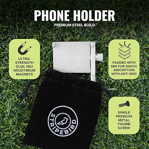 Miniatura 34 de Stripebird - Soporte magnético para teléfono original de golf - Accesorio para carrito de golf - Soporte delgado para teléfono inteligente - Celda