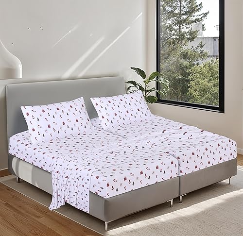 Vista 124 de RUVANTI Sábanas de franela 100% algodón King 4 piezas Celestial Stag Ciervo celestial