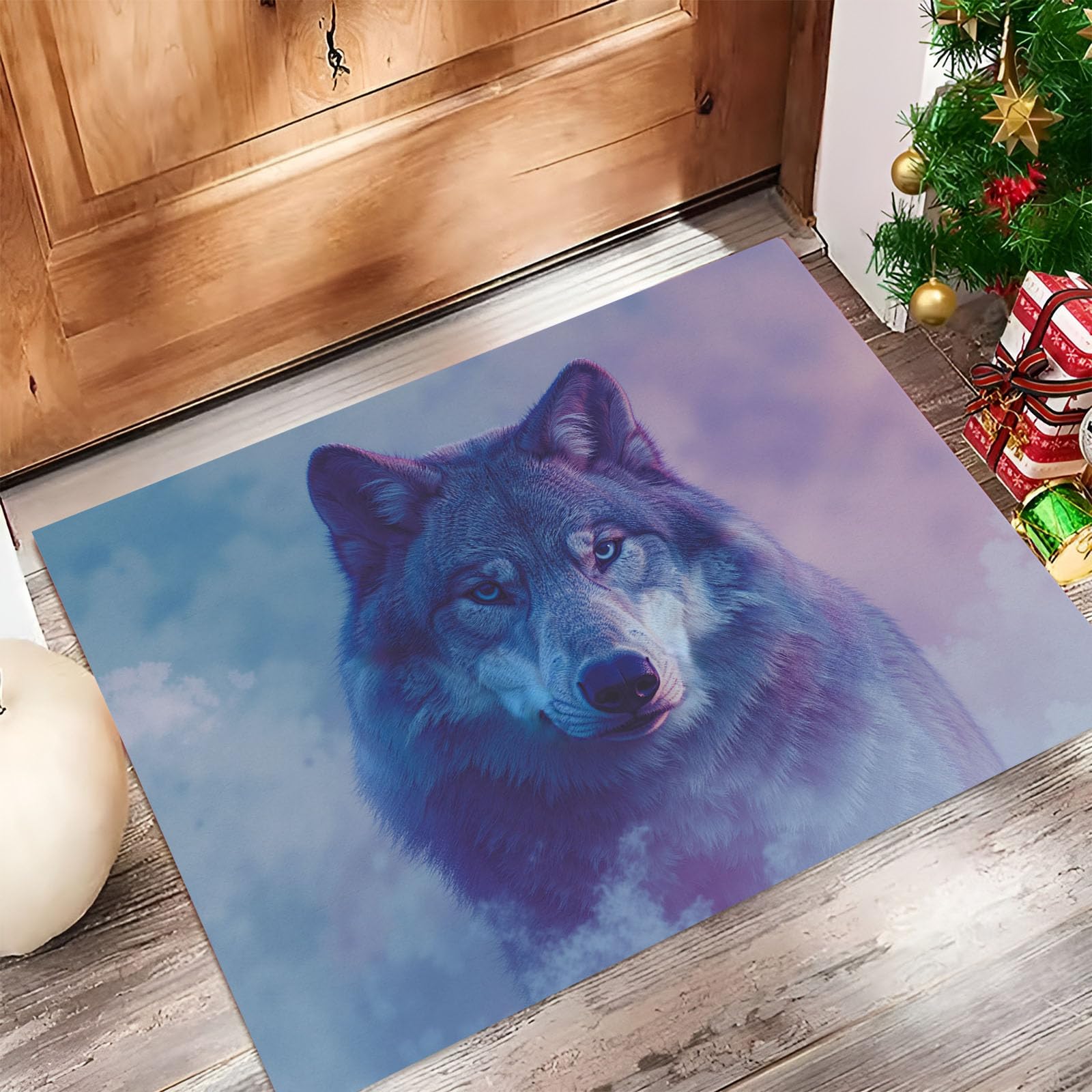 Tapis de couloir intérieur loup pour une entrée accueillante