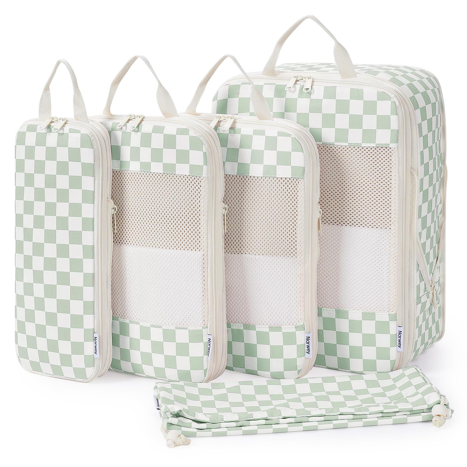 5 Teilige Kompression Koffer Organizer, Compression Packing Cubes Backpack Kompression Packwürfel Rucksack, Koffer Organizer Set and Kofferorganizer for Damen and Herren