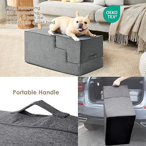 Miniatura 5 de EHEYCIGA Escaleras para perros para cama alta de 22.5 pulgadas de alto, escalones para perros de 5 escalones para cama, escalones para mascotas para