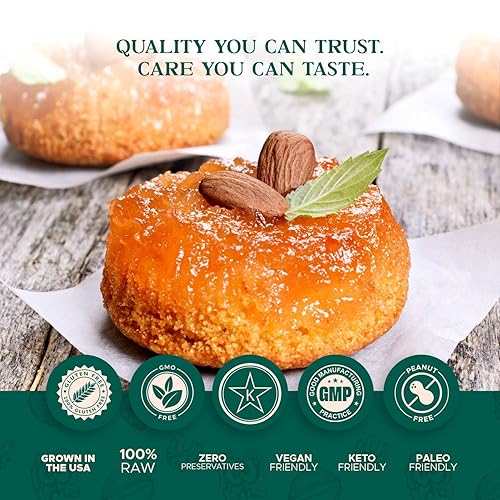 Miniatura 4 de Almendras tostadas secas sin sal, 16 onzas (1 libra), probadas por lotes, sin gluten y sin maní, sin aceite, enteras, sin PPO, sin OMG, sin