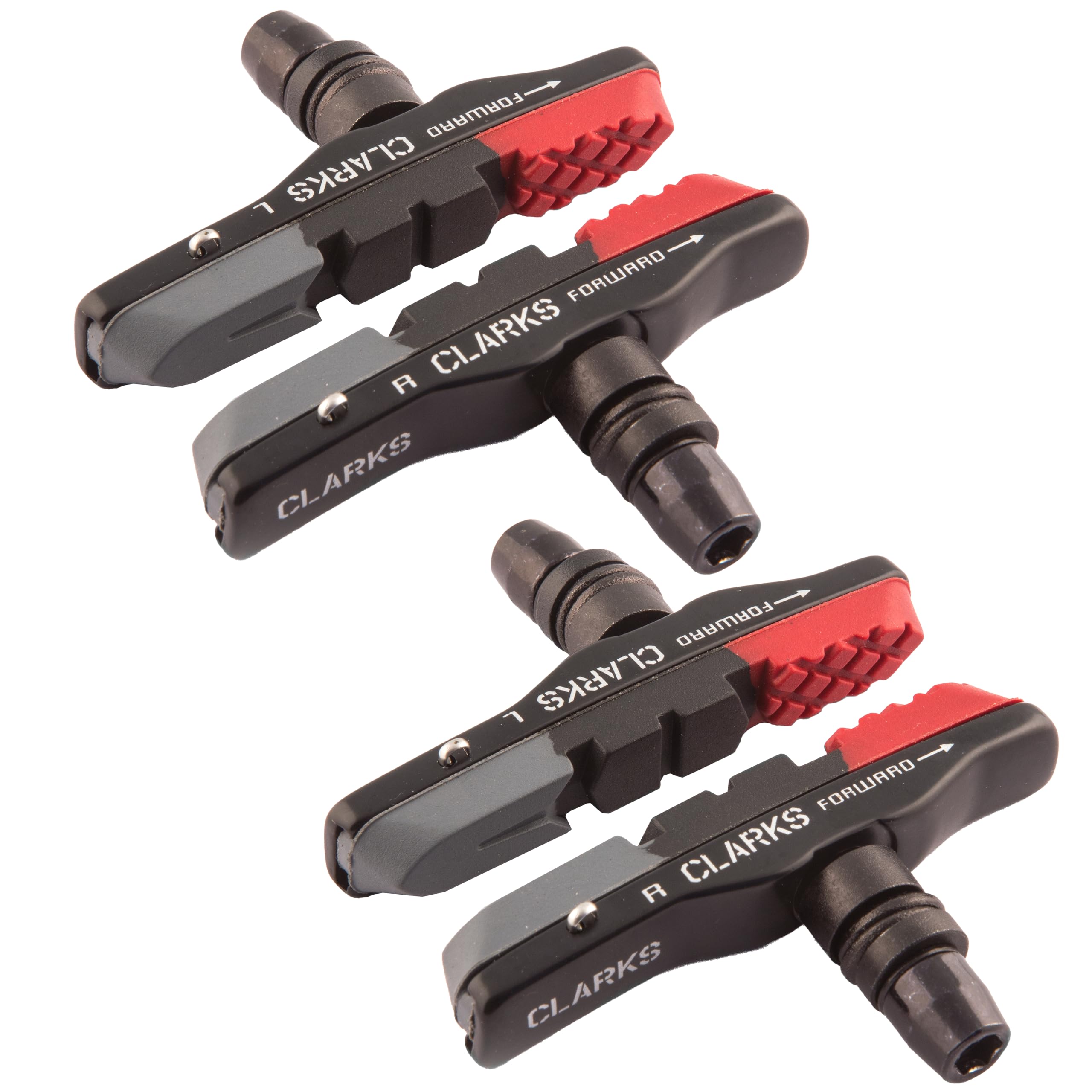 Clarks Cycle Systems MTB Elite Triple Compound Interchangeable Cartridge Brake Pads, Plus Extra Replacement All-Weather Cartridge Pad Inset & Retaining Pins, 70mm, Two Pairs