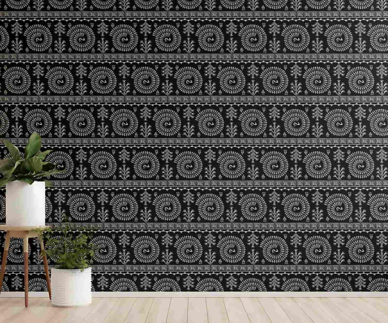 Przedpokój folia winylowa ombre salon czarny biały sztuka mural łazienki | Wodoodporny i olejoodporny winyl PCW. Nadaje się do przedszkola, domowego biura i jadalni. Rozmiar: 45 x 1200.
