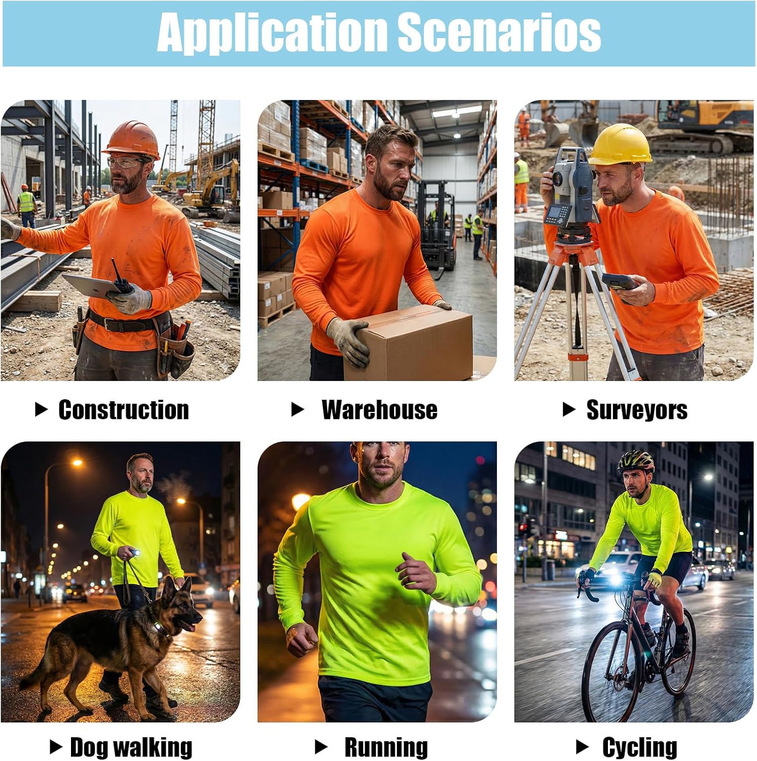 HYCOPROT Hi Vis Safety Shirts High Visibility Long Sleeve T Shirt Construction Work T-Shirts for Men Women, Meets ANSI/ISEA - Image 7