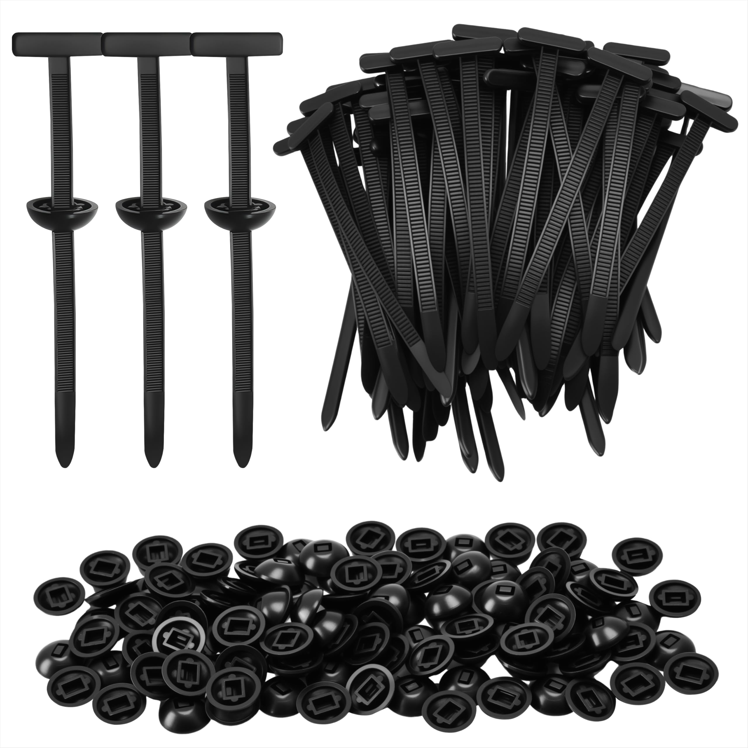 Universal-Kabelbinderschnallen – 100 Stück, Selbstschließend, Werkzeuglos, Nylon Für Auto & Haushalt