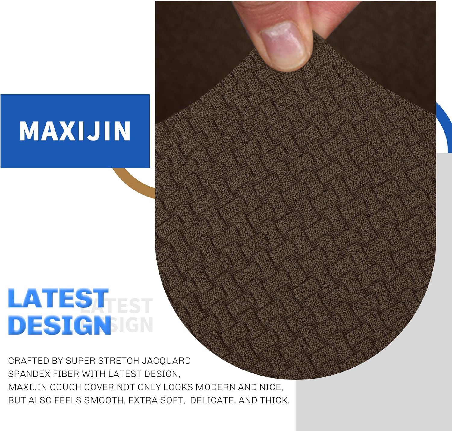 MAXIJIN Creative Jacquard Chair Covers for Living Room Super Stretch Non Slip Chair Slipcover with Arms Dogs Pet Friendly 1-Piece Elastic Sofa Couch Protector Armchair Cover (1 Seater - Image 5