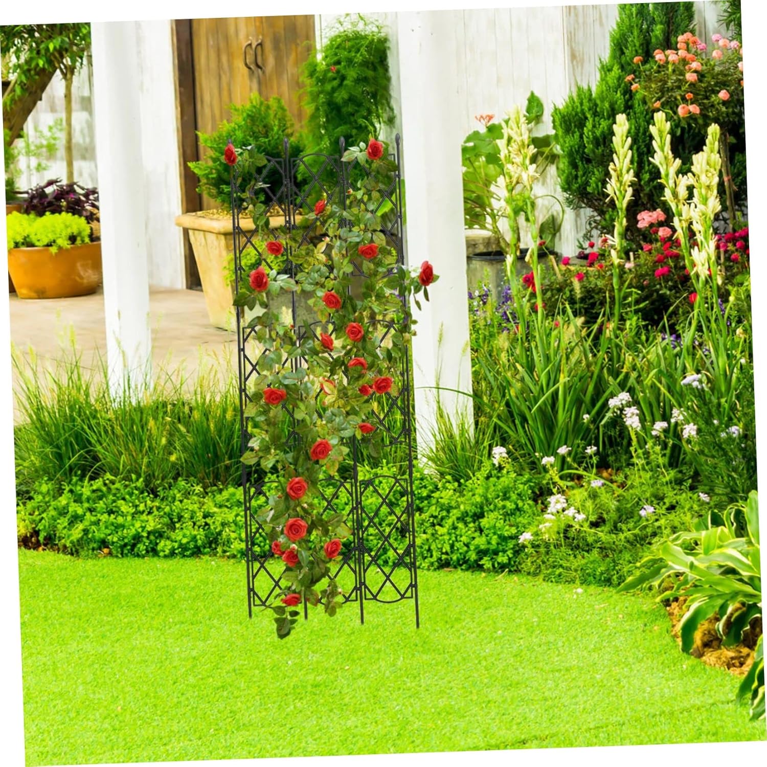 Flower Trellis Metal Garden Trellis Sturdy Support for Climbing Vines Decorative