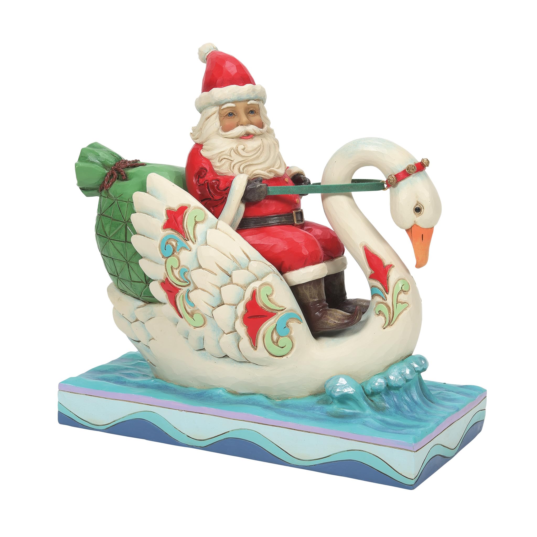 Père Noël chevauchant un cygne Jim Shore : le cadeau de collection idéal