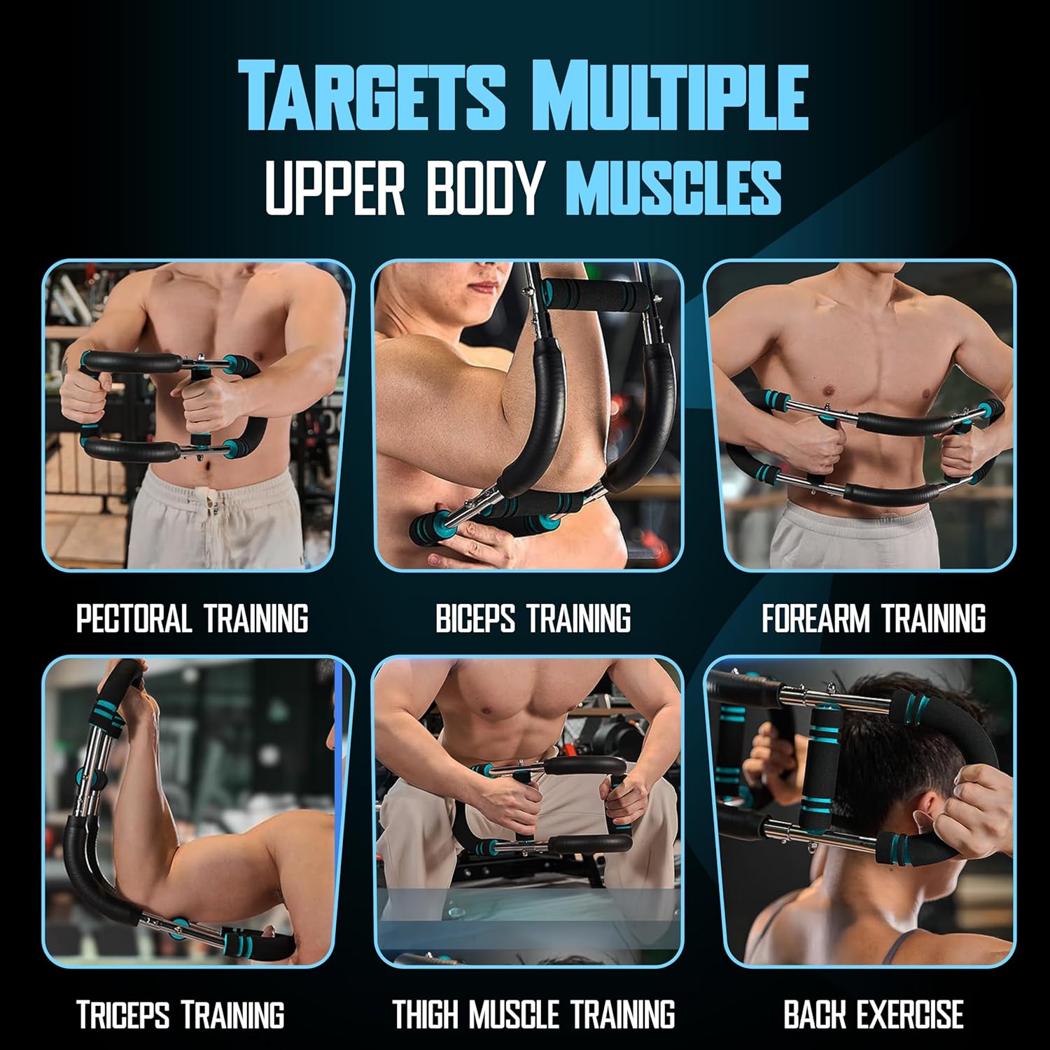 Twister Arm Trainer, Adjustable Home Workout Equipment for Men & Women, Home Gym Chest Trainer, Muscle Builder & Strength Training for Arms, with 2 Springer, Finger Stretcher, Gloves