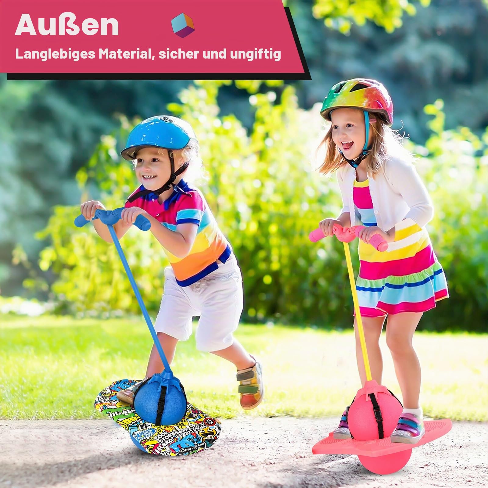 Super-Life Pogo Jumper mit Griff und Ballpumpe, Hochsprungspielzeug, Springen, Trickbrett, sicher und lustig, Pogo-Stick für Kinder, Jungen, Mädchen und Erwachsene, Blau