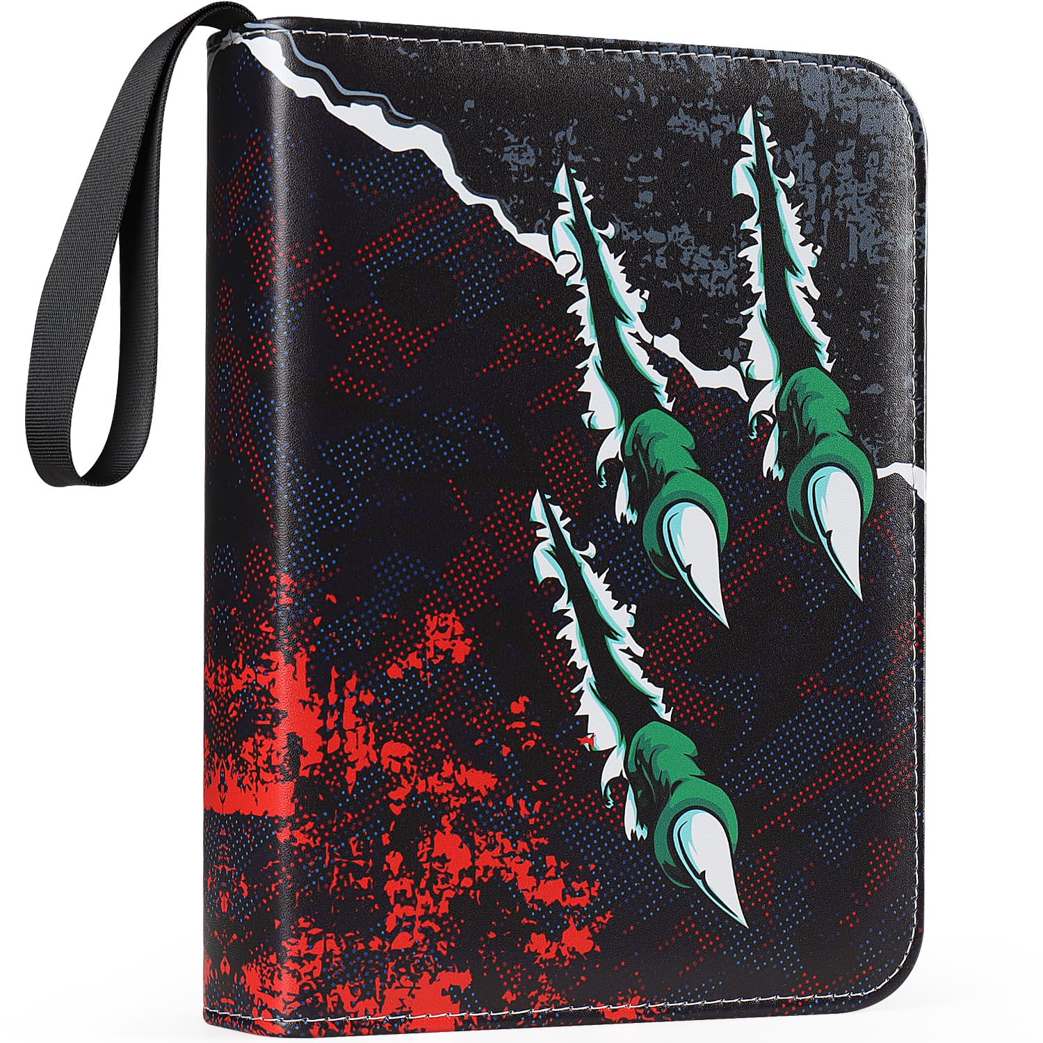 VEELAM 4 Pocket Card Binder, 3-Ring Trading Card Binder with Zipper for 400 Cards Collection