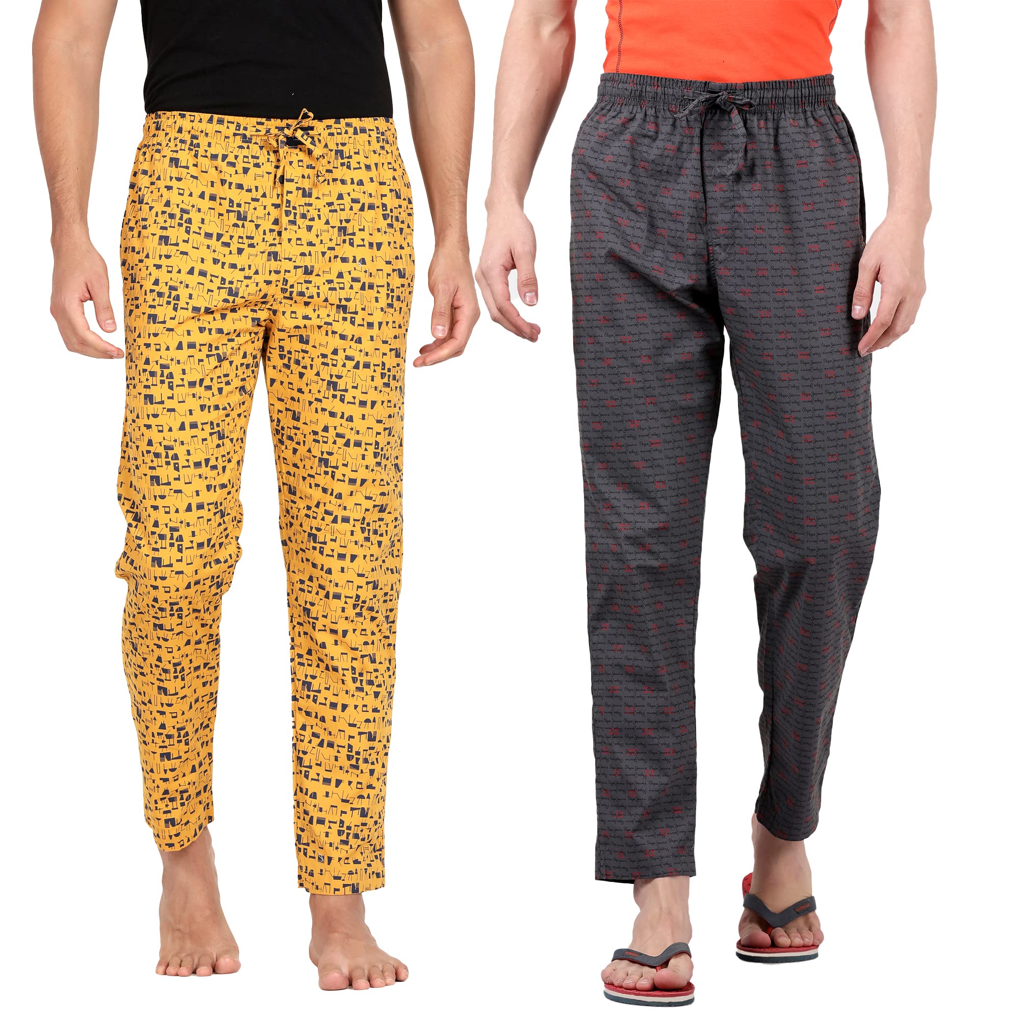 Cotton Printed Pyjamas, Lounge Pants Pants for Men - L (Pack of 2)-image-8