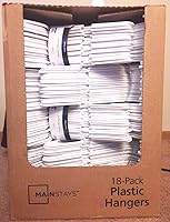 Vista 1 de Lote 100 Mainstays Plástico Tubular Ranurado Blanco Adulto Ropa Perchas