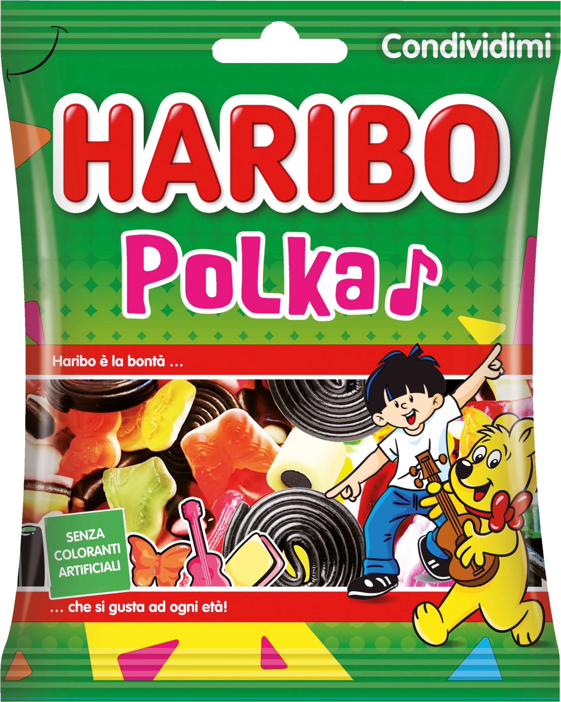 Haribo Polka, Caramelle Gommose, Gusto Frutta E Liquirizia, 265gr
