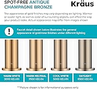 Vista 6 de Kraus KPF-2822SFACB Oletto - Grifo de barra de cocina de un solo mango, 12 pulgadas, bronce champán antiguo