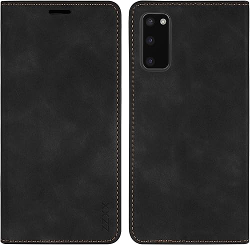 ZZXX Funda tipo cartera para Samsung Galaxy S20 FE con bloqueo RFID, ranura para tarjetas, función atril, magnética, de piel suave, para Samsung