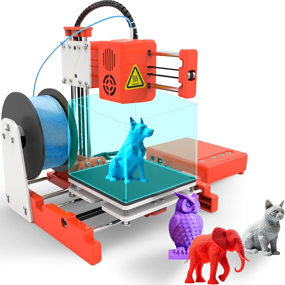 3D&Print® Imprimante 3D Haute Précision | Imprimante 3D pour Débutants avec Base d&rsquo;Impression Magnétique Amovible | Impression Silencieuse | Mini…