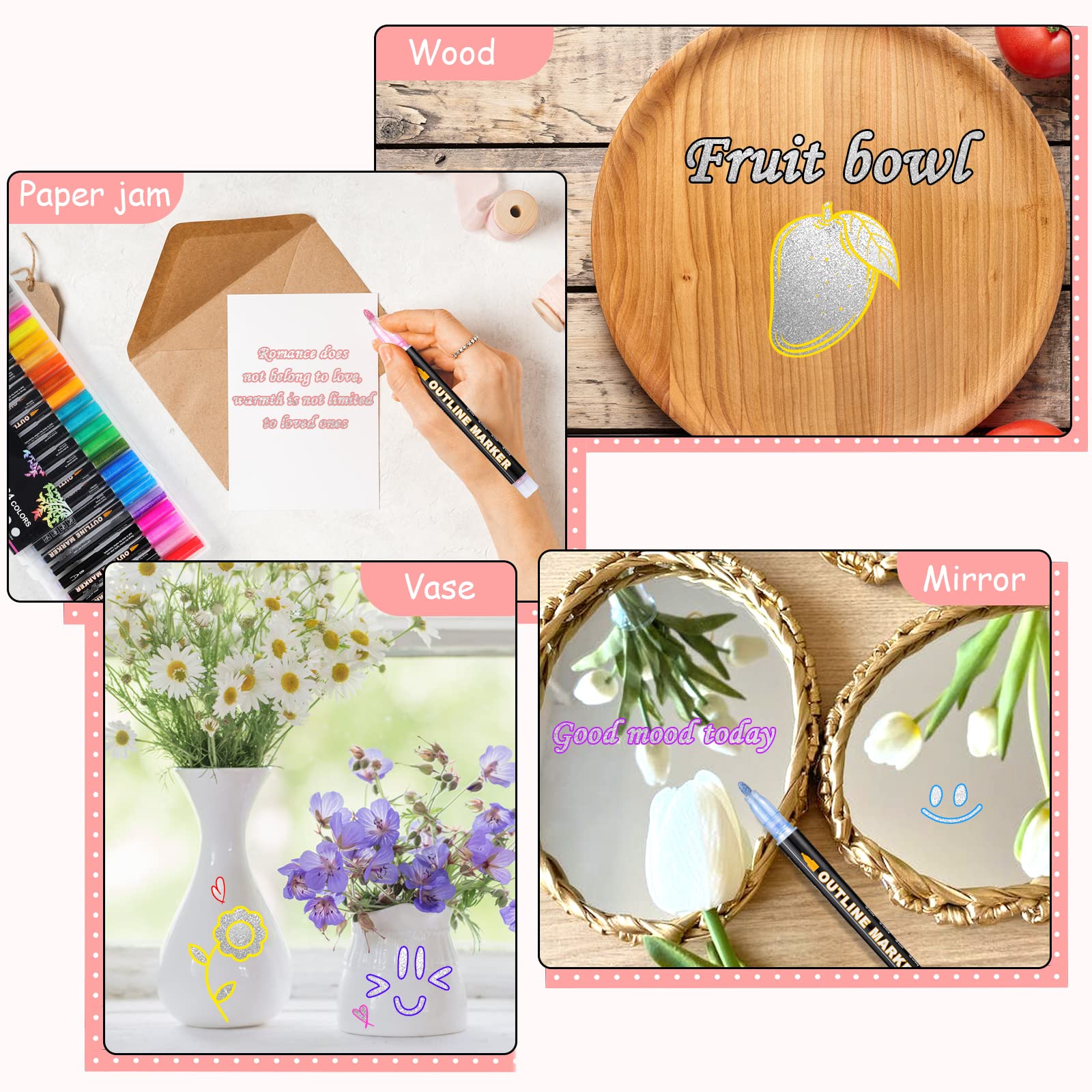 Marqueurs Acryliques à Paillettes à Double Pointe, 24/48/96 Couleurs, Marqueurs Artistiques Métalliques à Pointe Fine, Ensemble De Stylos à Peinture Pour Pierre De Peinture Sur Roche, 12 à 48 Pièces