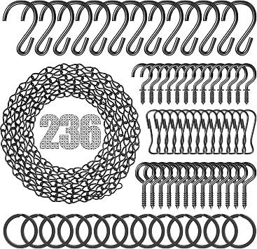 236 Inch Hanging Basket Chain,Decorative DIY Metal Black Hanging Chain for Photo,Bird Feeder,Wind Chimes,Planters Baskets
