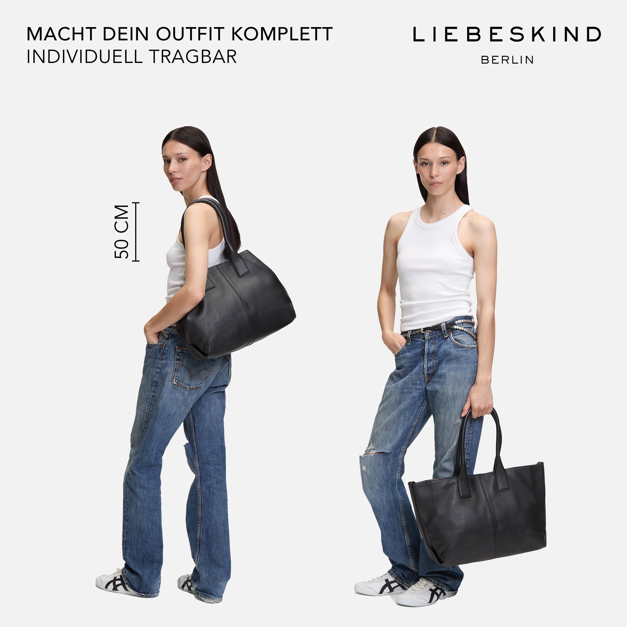 Liebeskind Berlin Damen-Shopper „Chelsea Shopper M“ – Shopper Damen aus Leder – großzügige Fächer