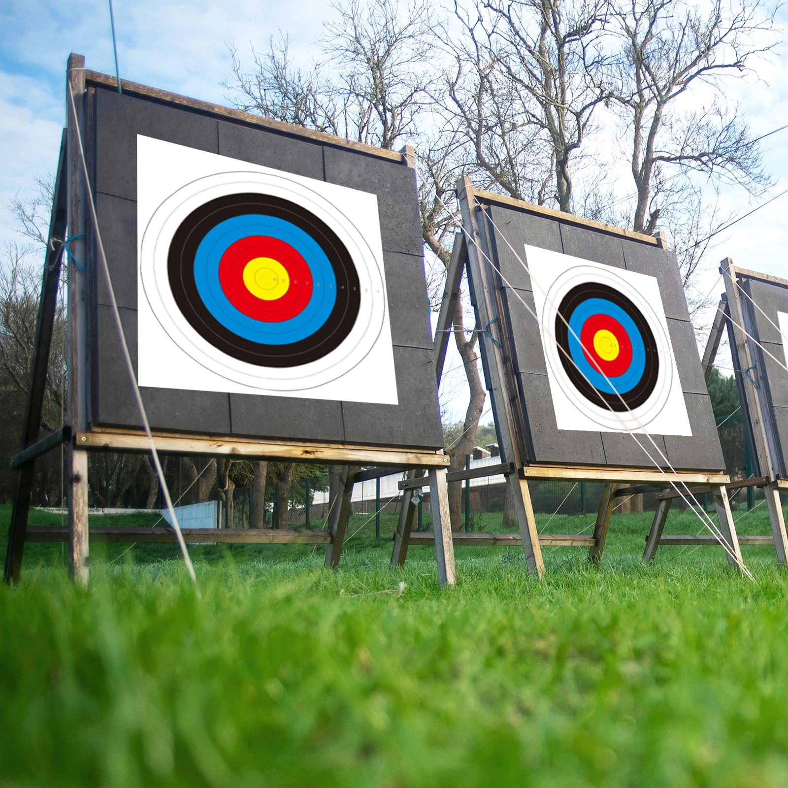 20 Stück Bullseye Bogenschießen Zielscheiben, Bogenschießen Standard Ziele Papier 10 Ringe Bogenschießen Ziel Gesicht für Jagdschießen Training Praxis