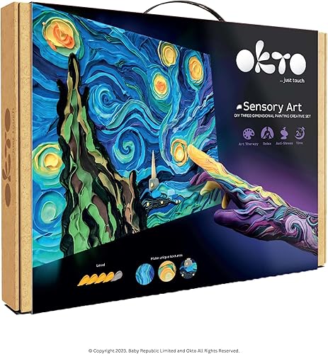 Miniatura 7 de OKTO Kit de arte Starry Night  Arte y manualidades, pintura de bricolaje con kit de arcilla de modelado para pintar  Kits de pintura para adultos