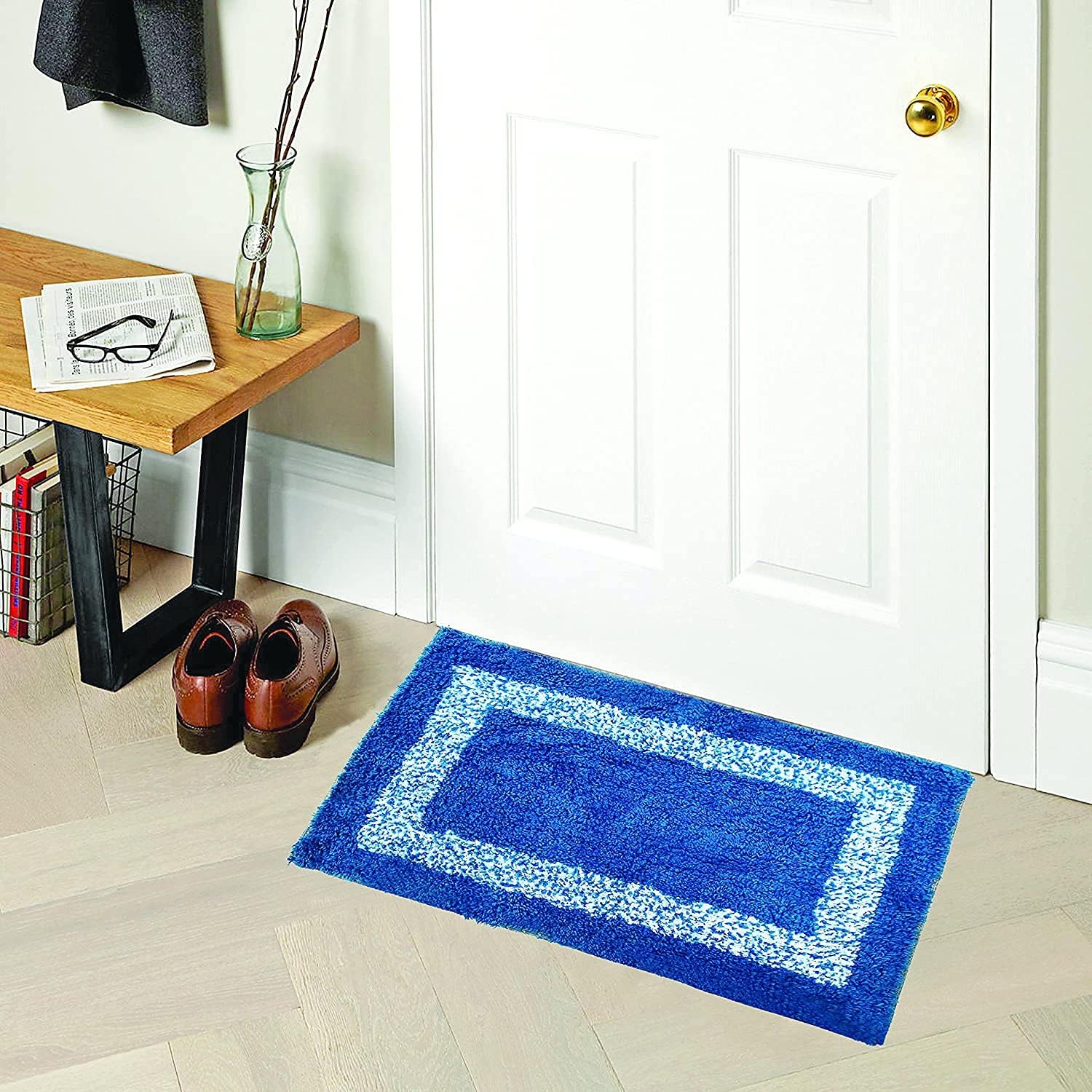 STATUS Blue Cotton Doormat 15" x 23" 1 Pc