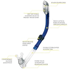Cressi Pano 3 & Supernova Dry Mask & Snorkel Kits, Clear/Cobalt