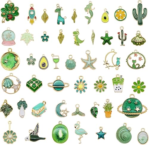 30 dijes de esmalte mixto para hacer joyas, collares, aretes, pulseras, hallazgos artesanales