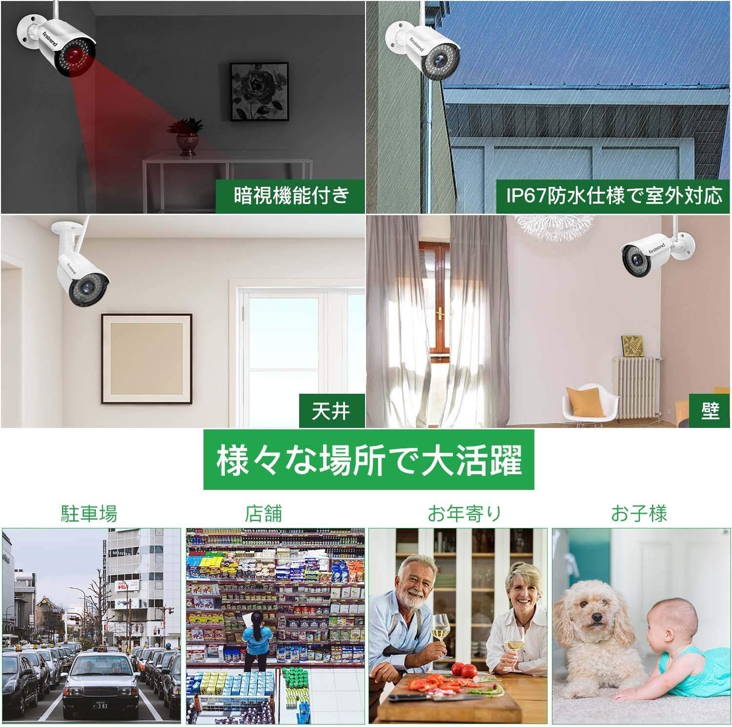 Amazon.co.jp: 【フルHD300万画像&12インチIPSパネル】Firstrend 防犯 