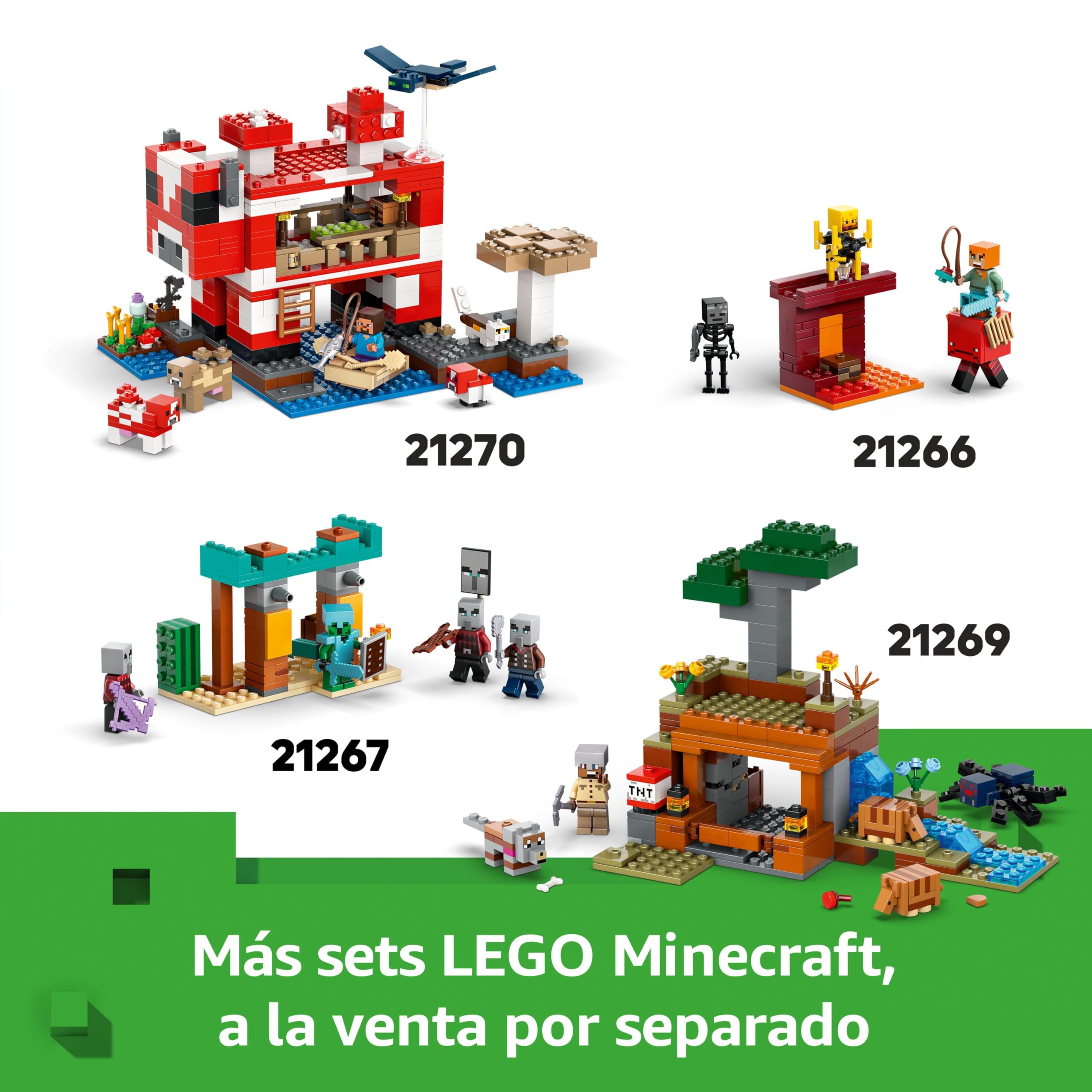LEGO Minecraft La Casa-Cerdo Bebé, Granja con Animales de Juguete - Figuras de Héroe, Criaturas y Bioma de Granja y Bosque - Regalo Gamer para Niños y Niñas de 7+ Años 21268 — view 7