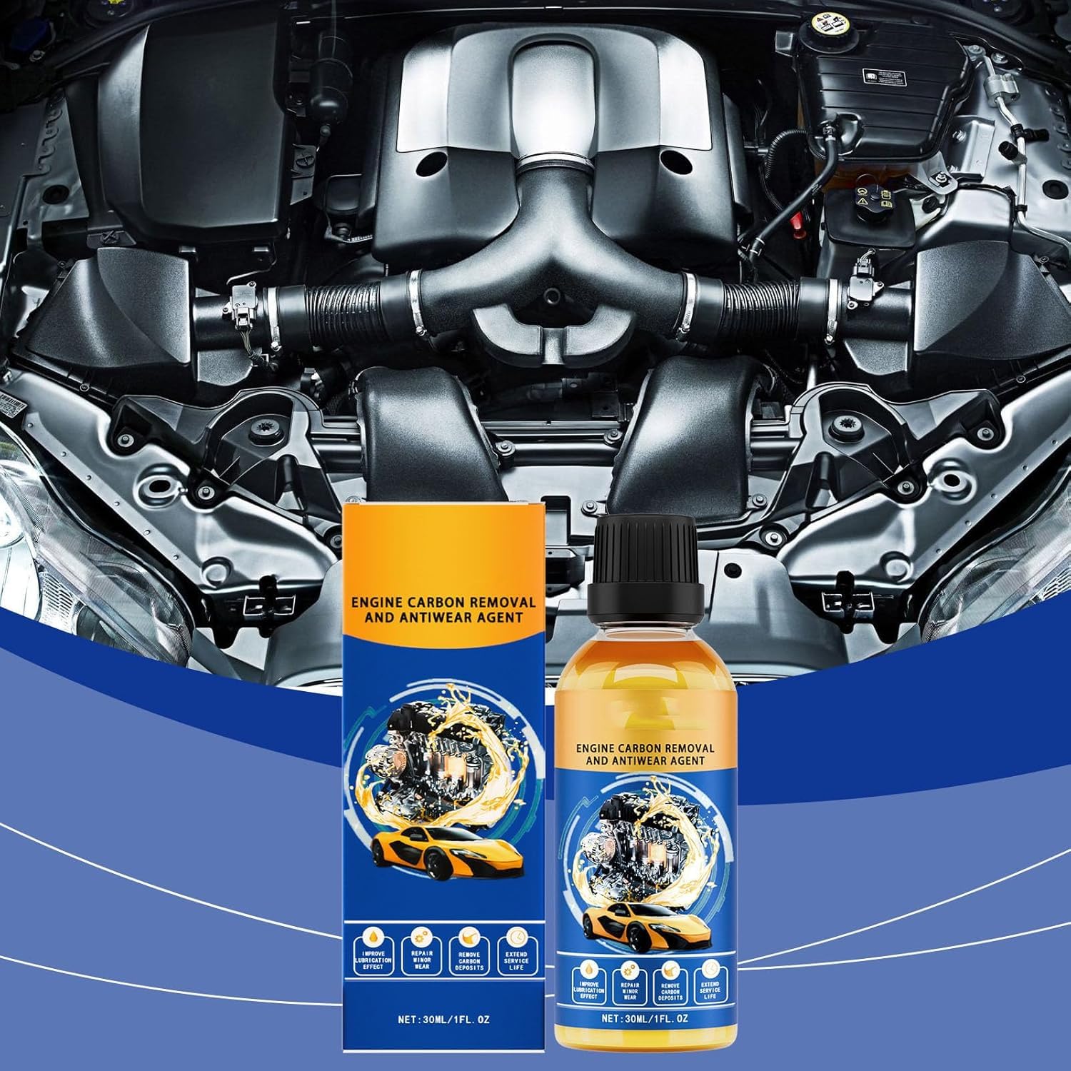 Protecteur de moteur anti-usure, agent anti-usure du moteur haute efficacité, protection anti-usure du moteur très efficace, réduction du bruit et cure de tremblement (2 pièces)