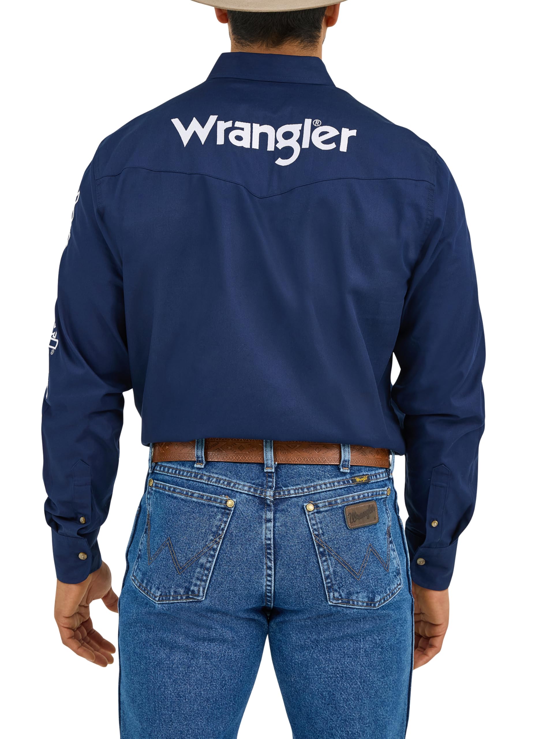 Wrangler Koszula na guziki Mężczyźni Men's Logo Two Pocket Sleeve Shirt (1 w zestawie)