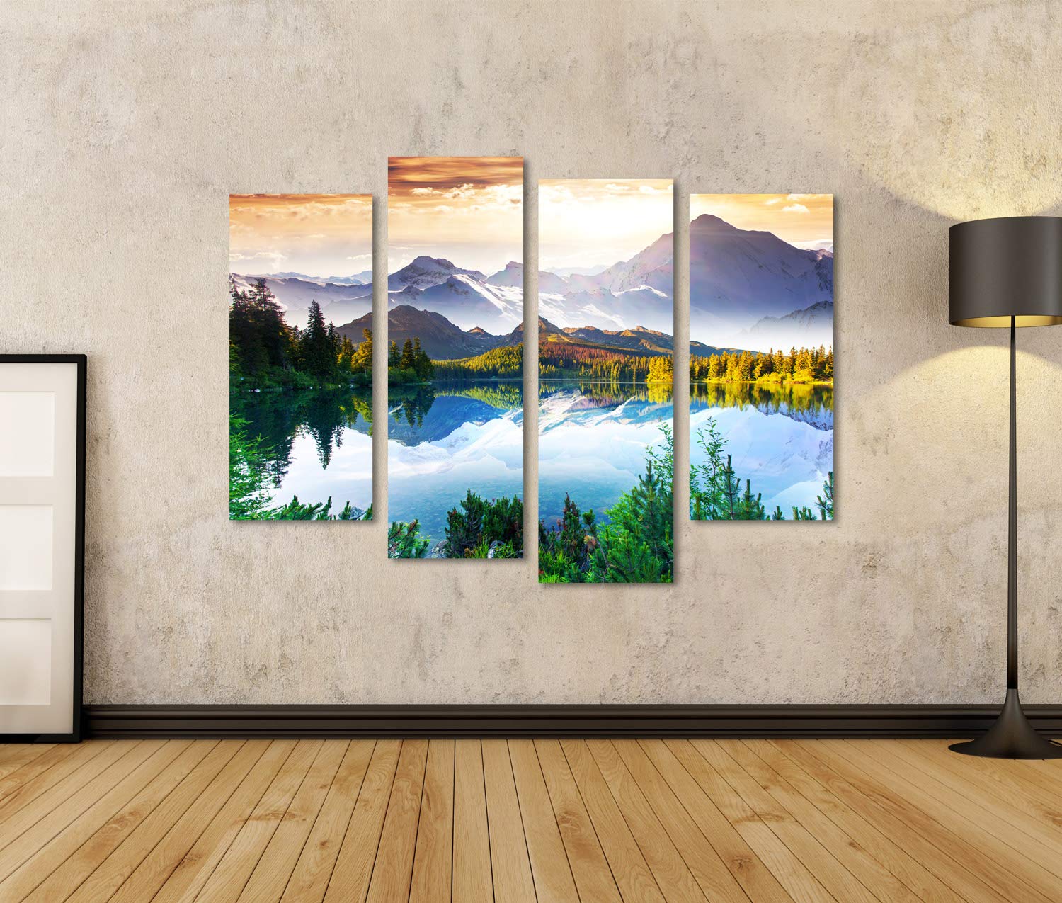 islandburner Quadro moderno Lago montagne paesaggio Stampa su tela - Quadro x poltrone salotto cucina mobili ufficio casa - fotografica formato XXL