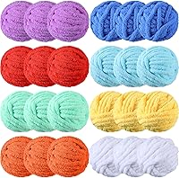 Vista 1 de Timgle Paquete de 24 hilos de felpilla gruesa para ganchillo (29 yardas cada madeja), hilo grueso y esponjoso para tejer, hilo de felpilla, hilo