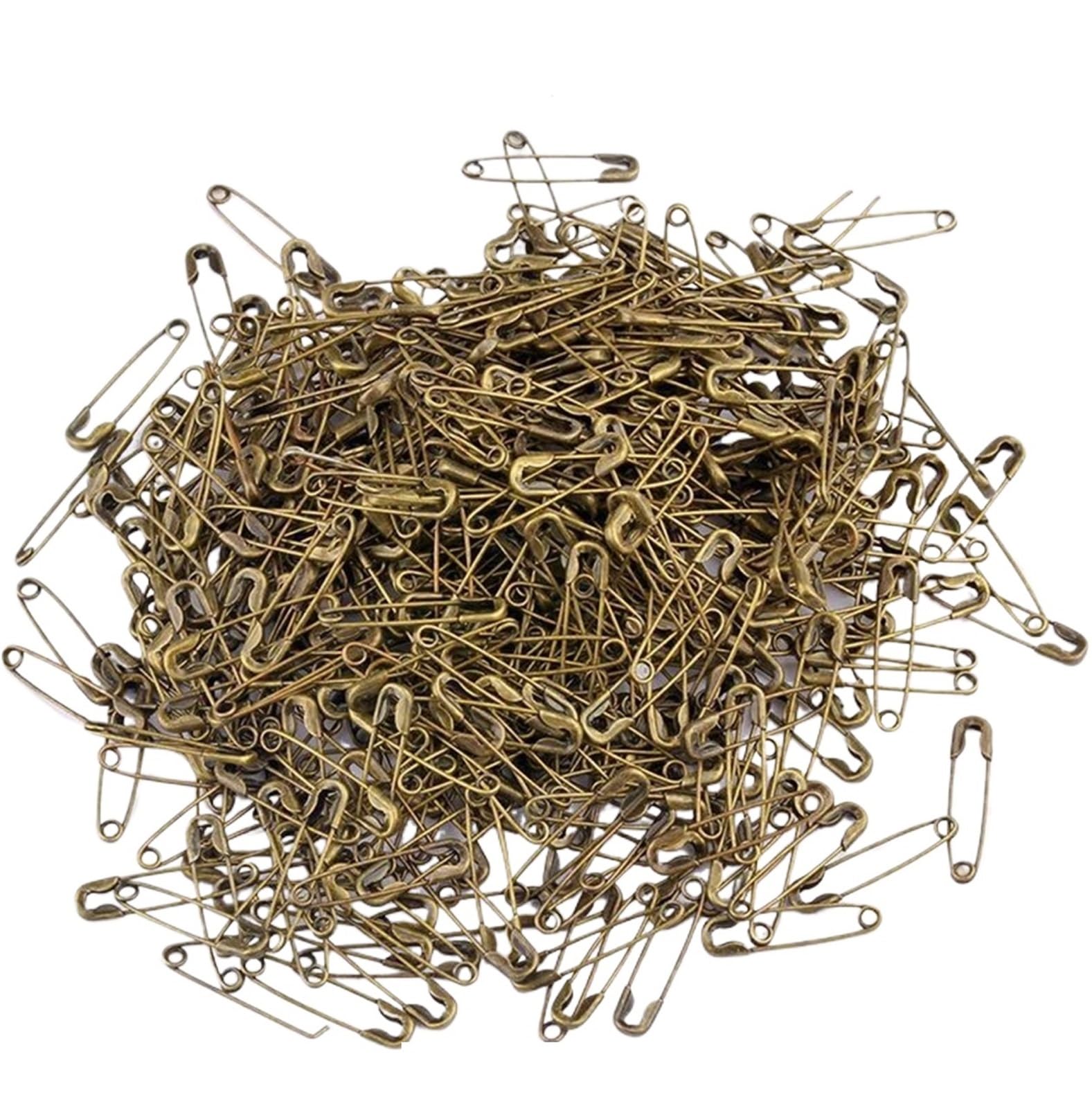 Pins 100/200Pcs/Lot 20mm Colorful Pins Buckle Pin Needlework Sewing Tools Steel Brooch Accessory(U-pins-bronze,200PCS)