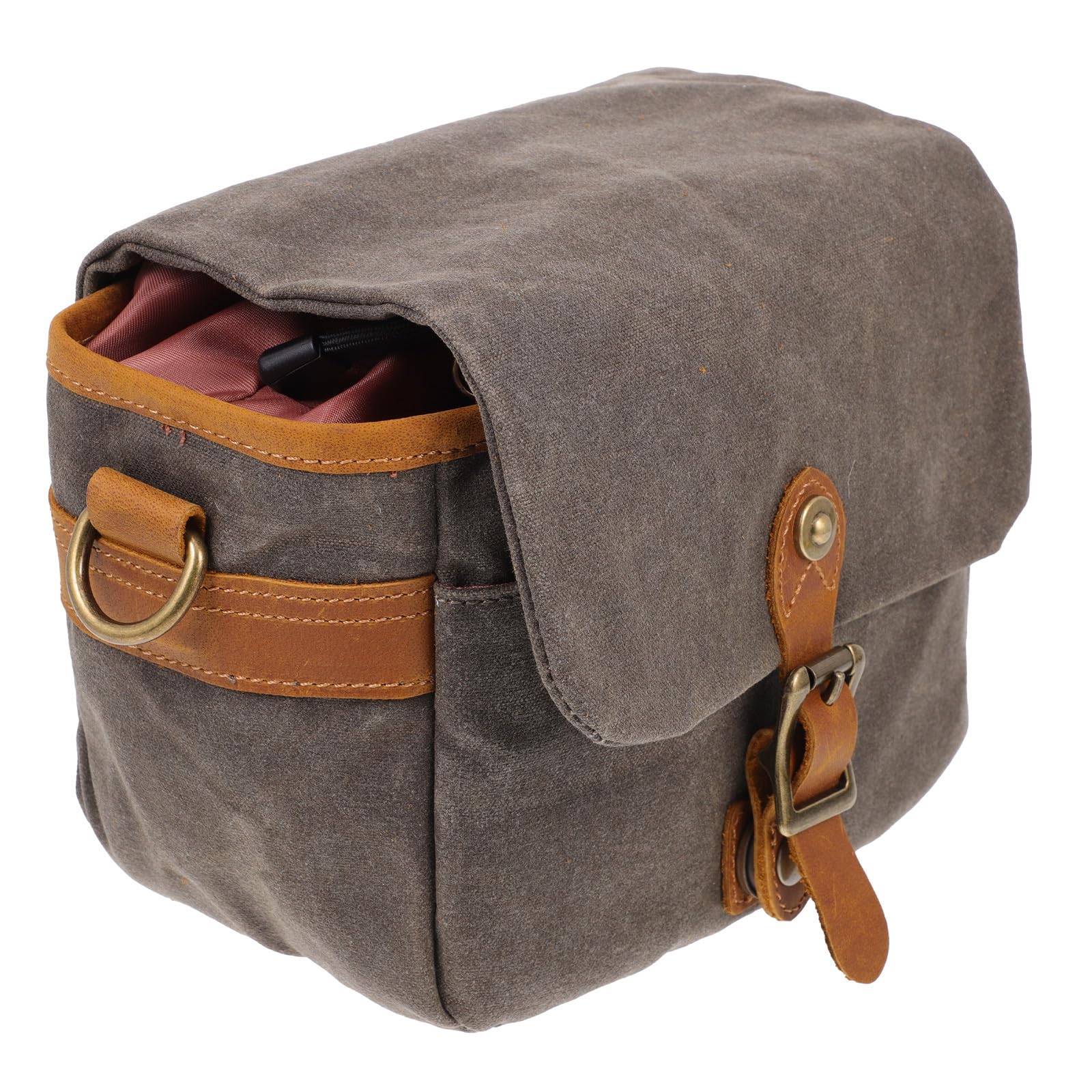 Borsa per Fotocamera Reflex in Canvas Verde Tracolla Regolabile