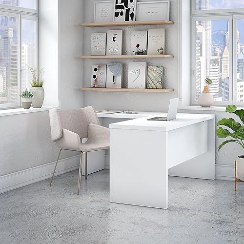 Miniatura 2 de Bush Business Furniture Echo - Escritorio en forma de L, color blanco puro