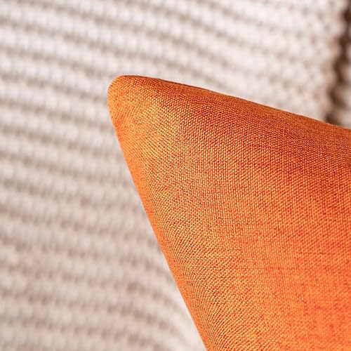 Miniatura 2 de MIULEE Paquete de 2 fundas de almohada decorativas para exteriores, impermeables, sólidas, de lino sintético, para jardín, granja, patio, tienda de