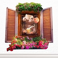 Vista 14 de Mouse Reading Book, Wall Decor Sticker Decal, Kids Room, Classroom, Home, Bedroom, Bookcase, Book Lover, of Mice and Men, Children, Adorable