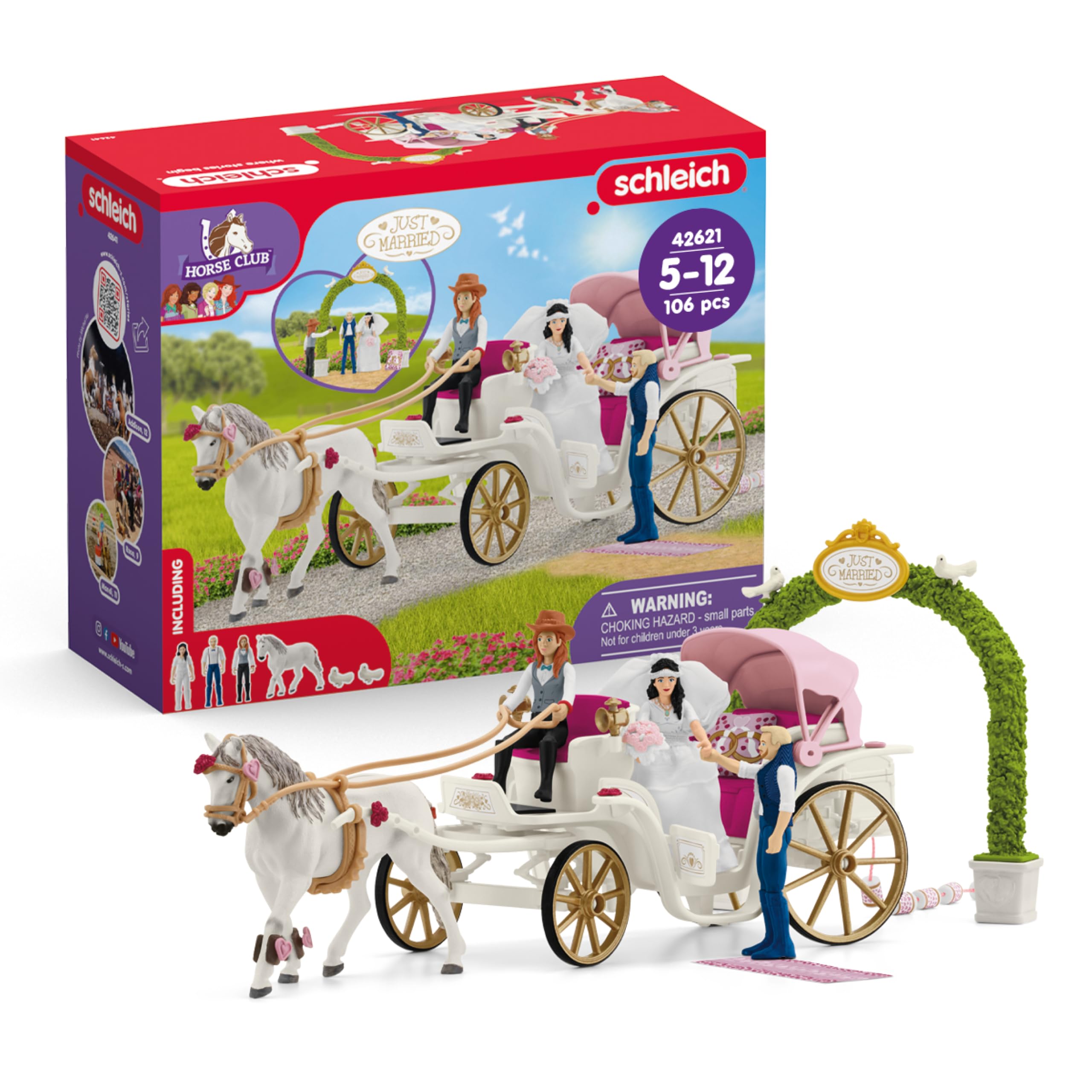 Amazon.com: Schleich Horse Club - Wedding Carriage Playset