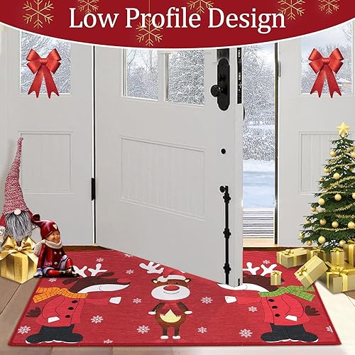 Miniatura 69 de CAROMIO Tapete decorativo de Navidad para puerta delantera, tapete de bienvenida lavable, para interiores y exteriores, antideslizante, tapete