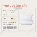 Utopia Bedding Insérer des oreillers (paquet de 2, Blanc) - 12 x 20 Oreillers de lit et de canapés - Oreiller décoratif intérieur