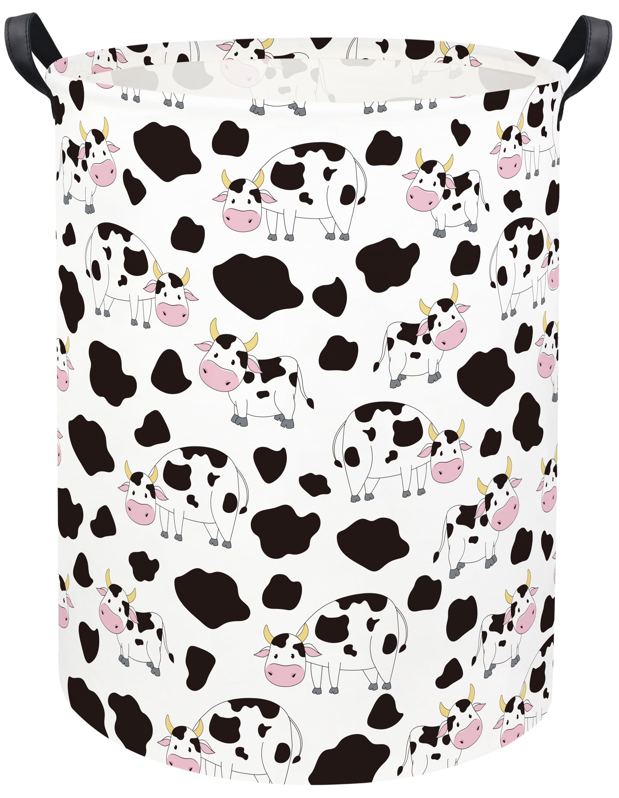 Cow print Laundry Basket Baby Laundry Basket Nursery Hamper Kids Baby Laundry hamper for Boys and Girls Cute Toy Storage Bin Cow Room Decor(Cow)