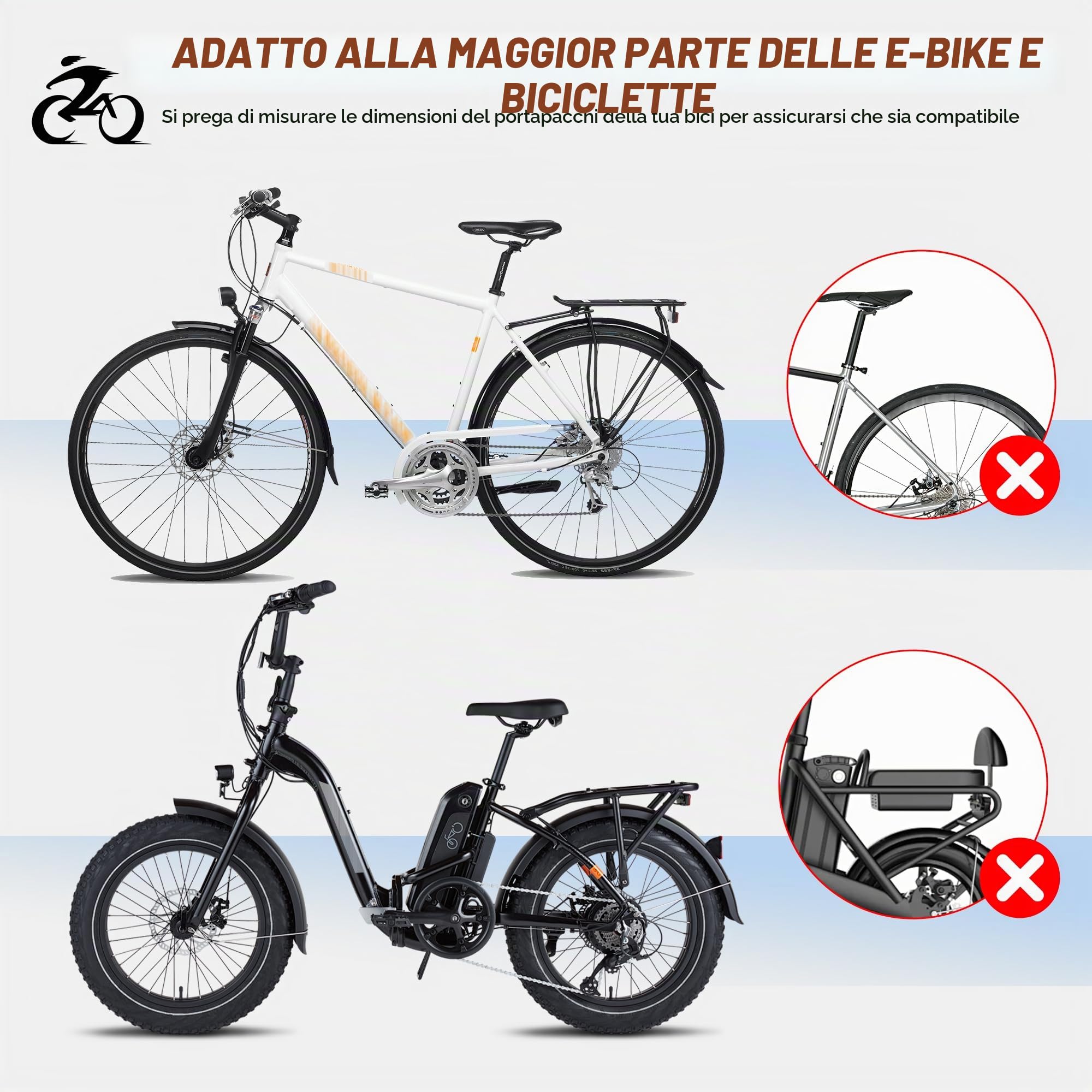 Wdmiya Cestino posteriore per bicicletta, cestino pieghevole per bicicletta con rete per bagagli, fodera portatile e copertura impermeabile per il pendolarismo, lo shopping o i viaggi brevi
