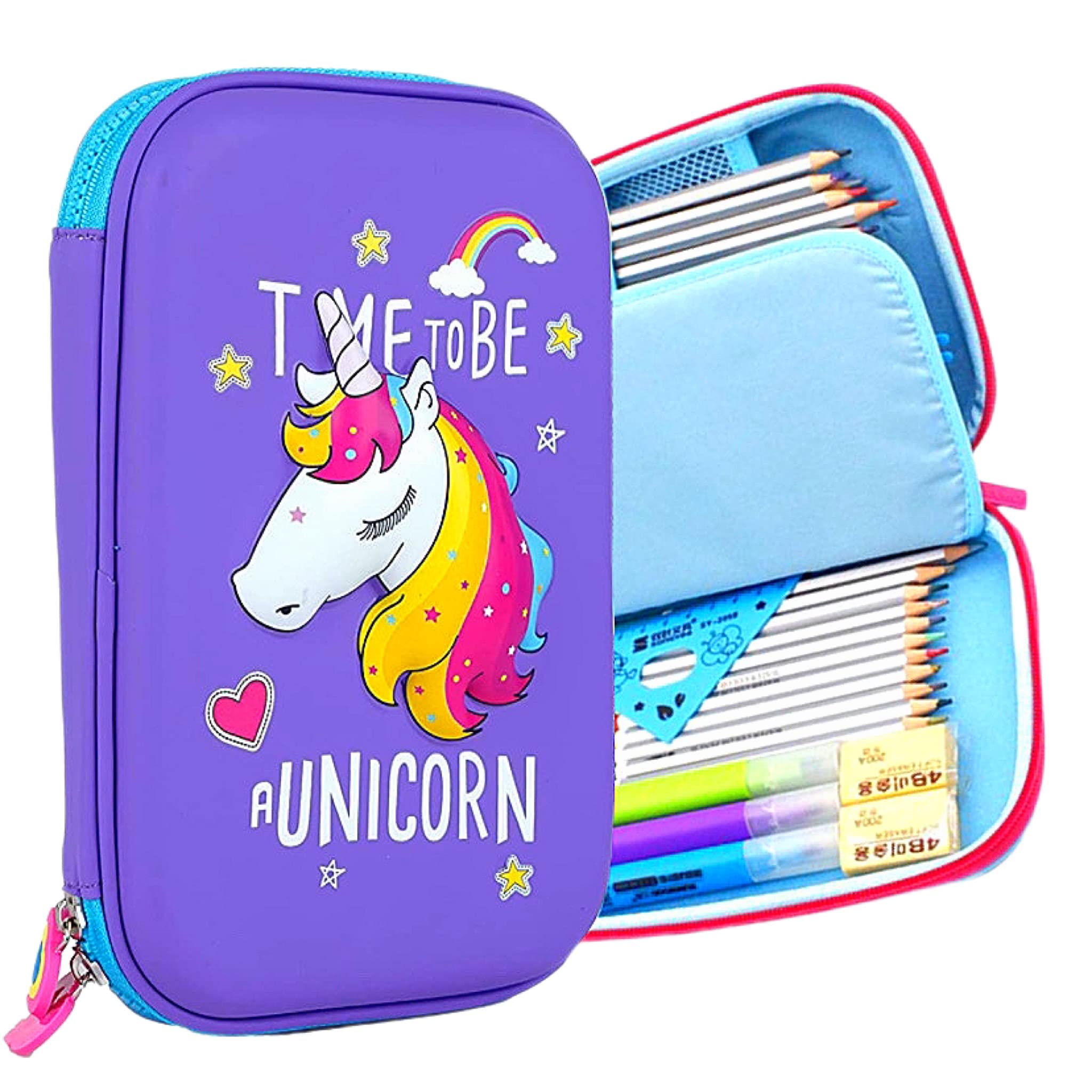 KAVANA Multipropose Zipper Unicorn Pencil Pouch for Girls - Big Size Multi Compartment School Pouch for Kids (Pink,Unicorn,Pack of 1) (B0B39GW6JH) Amazon Price History, Amazon Price Tracker